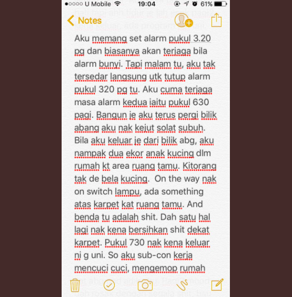 Misteri Kesan Calitan & Najis Depan Ruang Tamu Terjawab Apabila Bapa Dapat Tahu