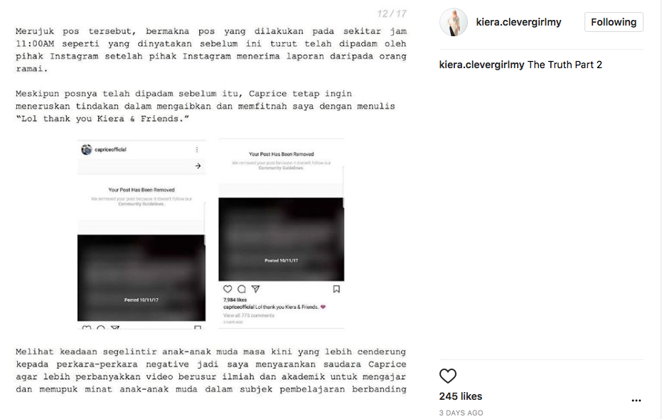 Hentikan Raih Populariti Murahan – Isu Perang Siber Caprice, Kiera Clever Girl Tampil Bersihkan Nama