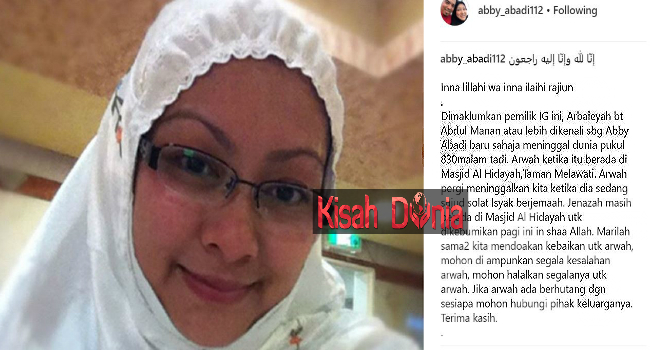 Abby Abadi Umum Meninggal Dunia Di Instagram, Ramai Netizen Lega Bila Dapat Tahu Yang Sebenarnya…