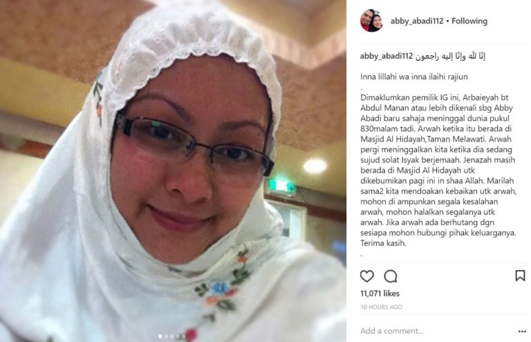 Abby Abadi Umum Meninggal Dunia Di Instagram, Ramai ...