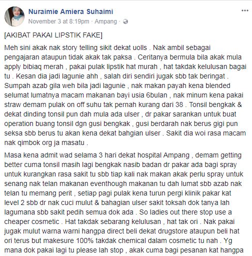 “Doktor Pakar Sarankan Buang Tonsil & Gusi Bengkak…” -Bahana Kosmetik Murah, Gadis Kongsi Pengalaman Ngeri Guna Lipstik Tiruan!