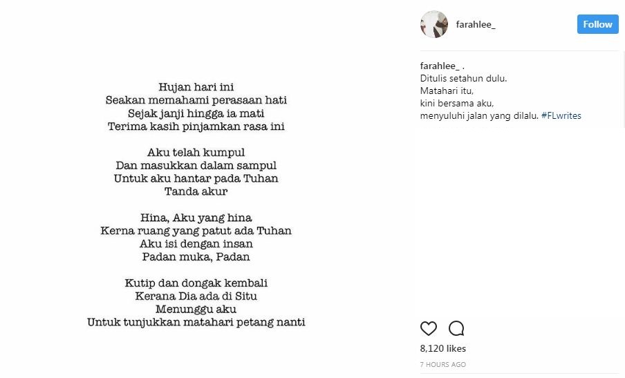 “Ruang Yang Patut Ada Tuhan, Aku Isi Dengan Insan…” -Setahun Solo, Luahan Farah Lee Buat Netizen Tersentuh…