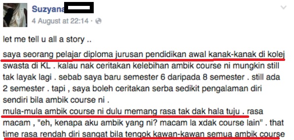 “Diploma Pendidikan Awal Kanak-kanak? Si Bodoh Mana Yang Ambik Kursus Tu?Jenis SPM Takde A”-Digelar Bodoh Ambil Kursus Tak Popular