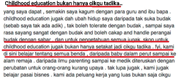 “Diploma Pendidikan Awal Kanak-kanak? Si Bodoh Mana Yang Ambik Kursus Tu?Jenis SPM Takde A”-Digelar Bodoh Ambil Kursus Tak Popular