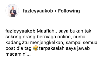 Rimas Dengan Iklan Produk Di Ruangan Komen Instagram, Respon Dato’ Fazley Ini Buat Netizen Terhibur.. Kelakar!