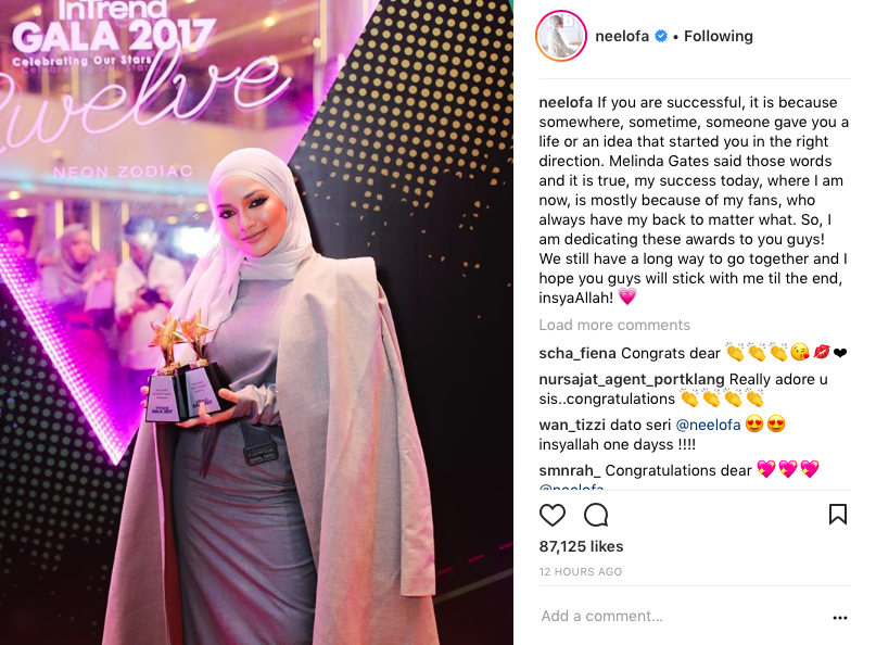 Look At What You Guys To Me – Menang Besar Malam InTrend Gala, Ucapan Neelofa Tarik Perhatian Netizen. Wow!