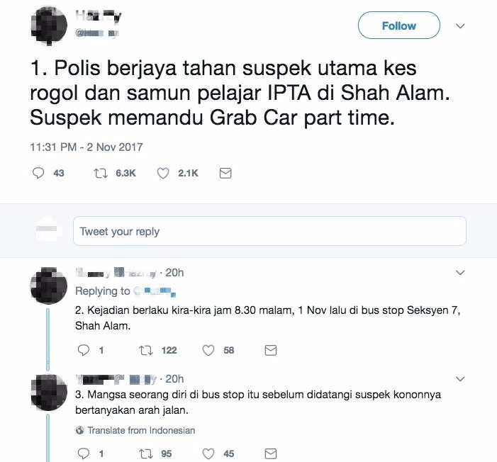 ‘Pemandu Part Time Grab Car’ – Wartawan Dedah Identiti Suspek Utama Rogol Pelajar IPTA?