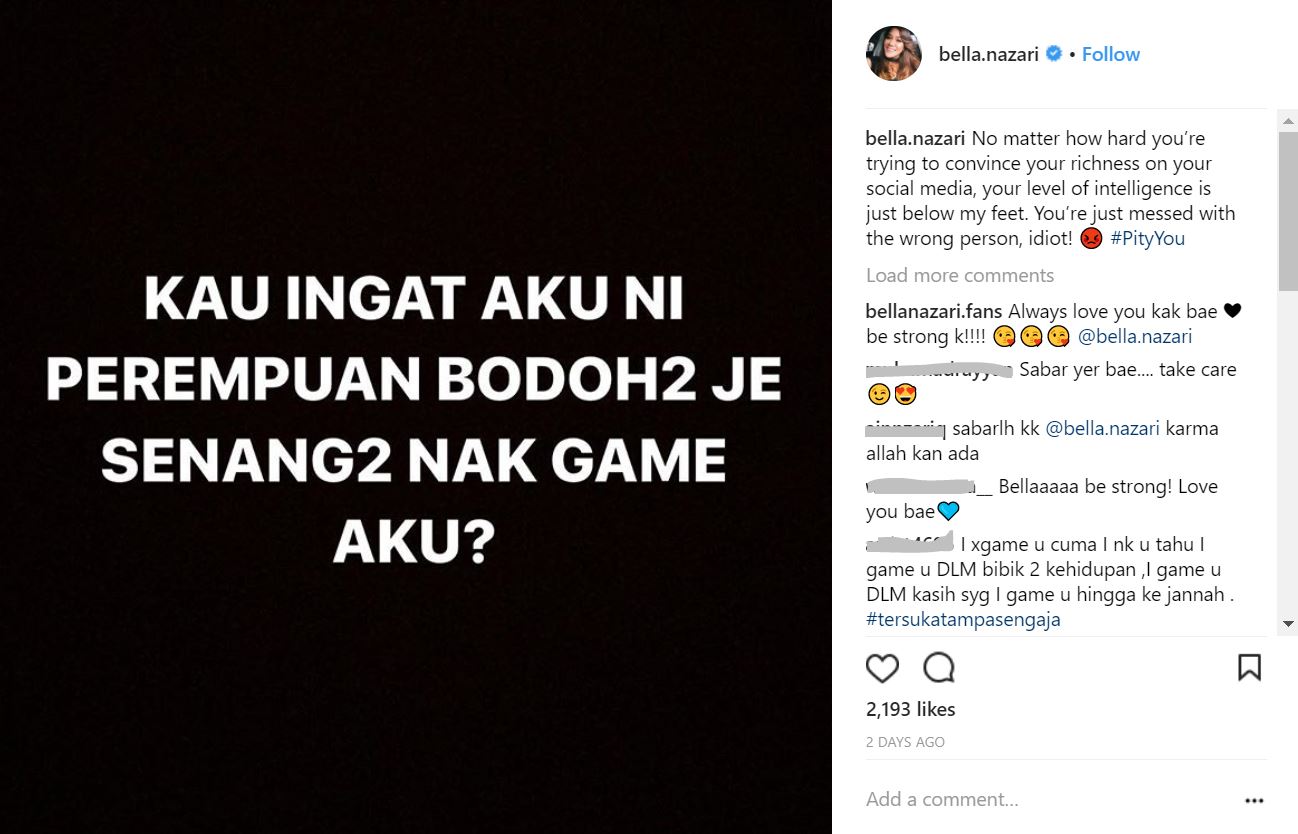 “Dia Pandai Memancing Gadis-Gadis Untuk Mendapatkan Duit,” Bella Nazari Dedah Hampir Jadi Mangsa Aktor Kasanova