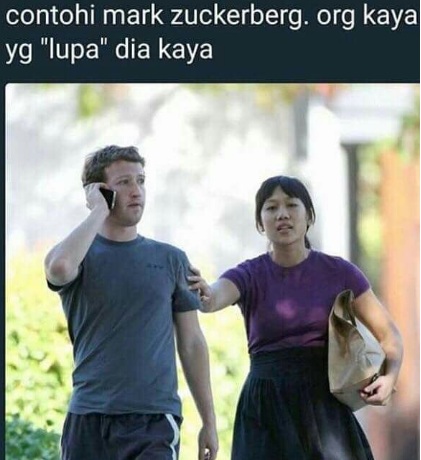 “Contohi Mark Zuckerberg,Orang Kaya Yang Lupa Dia Kaya”-Posting Simple Ini Mendapat Respond Netizen Dengan Banyak Komen Lawak