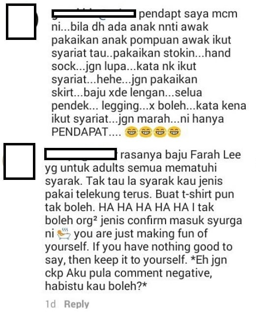 Kena Tegur Sebab Tak Kasi Maream Pakai Baju Islamik,Ini Respond Balas Padu Dari Farah Lee Buat “Mak Cik Bawang”