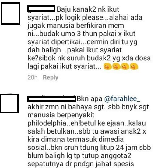 Kena Tegur Sebab Tak Kasi Maream Pakai Baju Islamik,Ini Respond Balas Padu Dari Farah Lee Buat “Mak Cik Bawang”