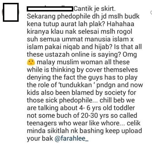 Kena Tegur Sebab Tak Kasi Maream Pakai Baju Islamik,Ini Respond Balas Padu Dari Farah Lee Buat “Mak Cik Bawang”