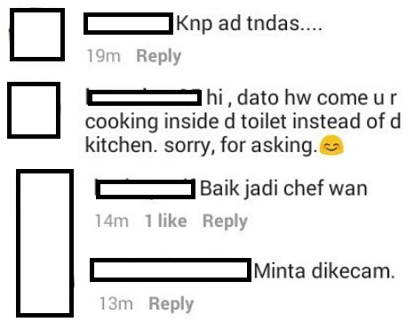 “Datuk Sri,Napelah Suka Bebenor Masak Dalam Tandas,Depan Mangkuk Tandas Pulak Tu!”-Netizen Naik Loya Tengok Aliff Syukri Upload Video Memasak Dalam Tandas Versi Kedua