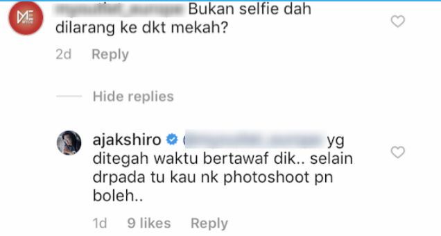 “Nak Umrah Ke Nak Selfie??” -Ditegur Sering Muat Naik Gambar Selfie, Ini Jawapan Deep Shiro!