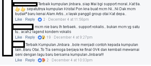 Ahli Kumpulan Jinbara Tak Sekat Tia Vokalis Utama Masuk Gegarvaganza,Anggap Itu Rezeki Individu Dan Akan Terus Memberi Sokongan