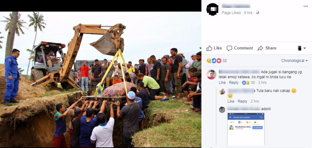 [Video] “Ada Jugak Si Bangang Yang Letak Emoji Ketawa…” -Jenazah Pemuda Obes Diangkat Jentera Backhoe, Netizen Selar Individu Jadikan Bahan Lawak!