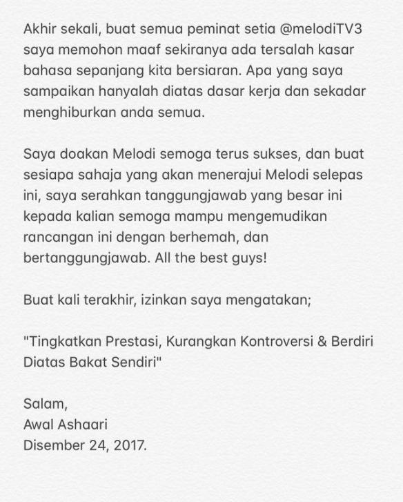 Awal Ashaari Tiada Lagi Di Melodi,Netizen Minta Azwan Ali Jadi Pengganti? Korang Setuju Ke?