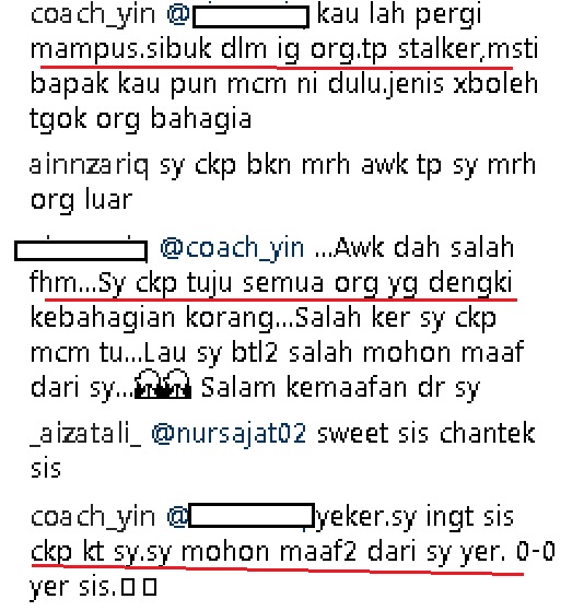 Coach Yin Bakal Suami Sajat Berang Bila Ada Followers Kecam Hubungan Mereka,Minta Haters Berambus Dari  Ruang Komen