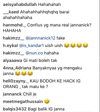 Hahaha Barai..- Akaun Janna Nick Teruk Digodam, Netizen Terhibur Dengan Hacker?