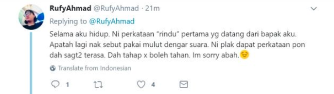 ‘Abah Rindu Abang, First Time Dapat Mesej Macam Ni, Mengalir Air Mata Jantan’