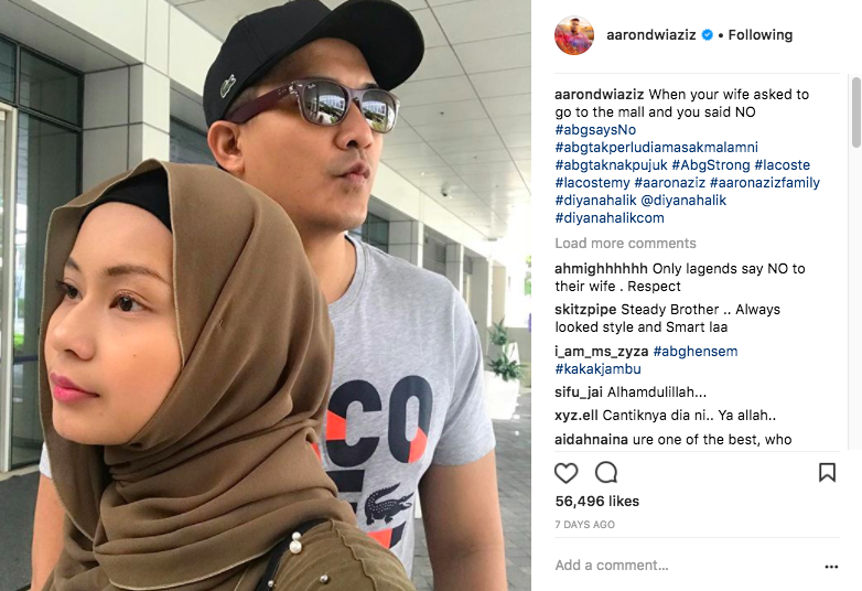 ‘Abang Tak Cair, Abang Tak Goyang’ – Buat Muka Serius Bila Dipeluk Isteri, Kapsyen Aaron Aziz Ini Buat Netizen Terhibur