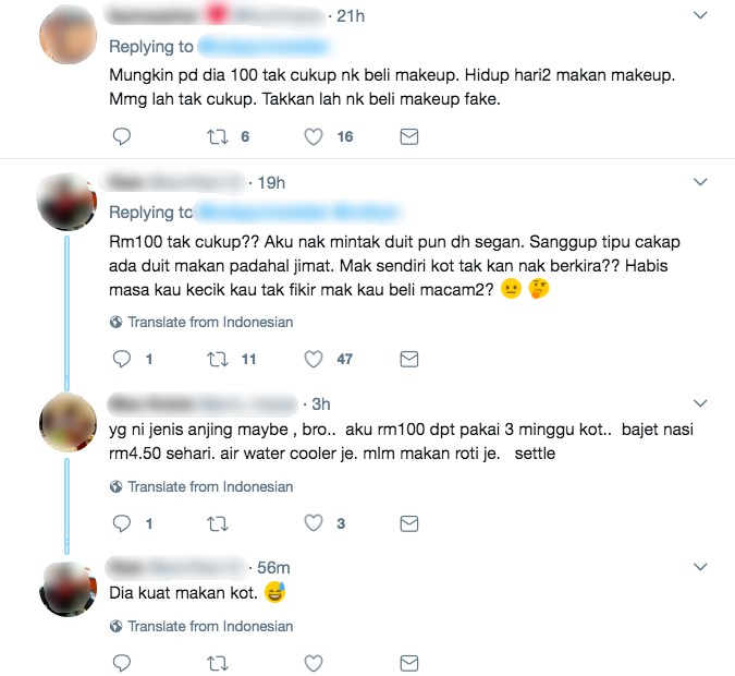 ‘Nak Beli Apa Je RM100’ – Wang Saku Diberi Ibu Tidak Cukup, Gadis Ini Dikecam Hebat Di Twitter