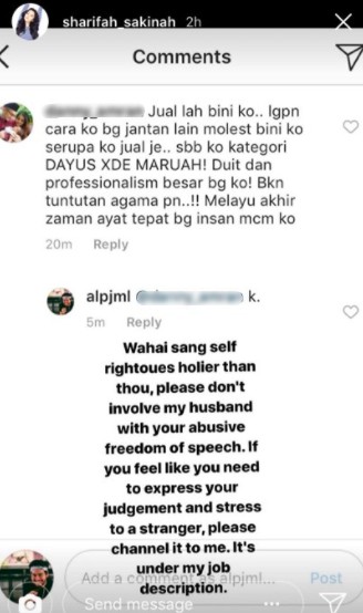 ‘Dayus Tak Ada Maruah, Jual Jelah Bini Ko’ – Suami Sharifah Sakinah Diserang Fake Akaun!