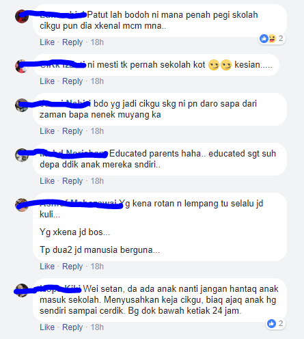 “Dulu Parents Ramai Tak Educated, Tak Tahu Perangai Setan Cikgu-cikgu Ni” – Netizen Mulut ‘Hazab’