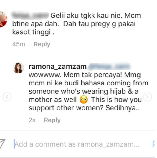 ‘Geli Aku Tengok Kau Ni, Macam Betina Apa Dah’ – Gara-Gara Komen Ini, Ramona Zamzam Naik Angin!