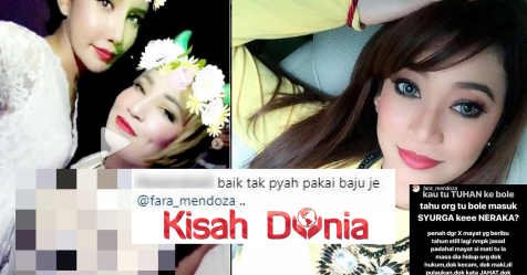 Kau Tuhan Ke Tahu Siapa Masuk Syurga Neraka Dikecam Pakaian Seksi Pelakon Fara Mendoza Hanya Mahu Jadi Diri Sendiri Kisah Dunia