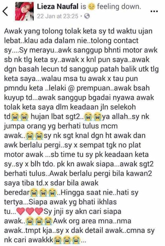 “Sebaik Bertentang Mata, Saya Sebak Menangis…” -Lima Hari Mencari, Wanita Kongsi Detik Pertemuan Dengan Penyelamat