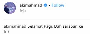 “Tunggu Mee Kuning Atas Kepala…” -Netizen Terhibur Baca Komen Stacy Balas Kapsyen Instagram Akim Ahmad. Lawak Habis!