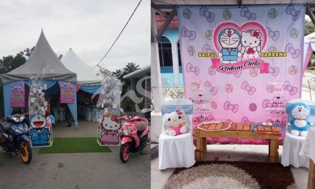 "Pelamin, Barang Hantaran, Gelang Pun Hello Kitty?!" -Pengantin 'Doraemon-Hello Kitty' Tarik Perhatian Netizen, Comelnya! 6