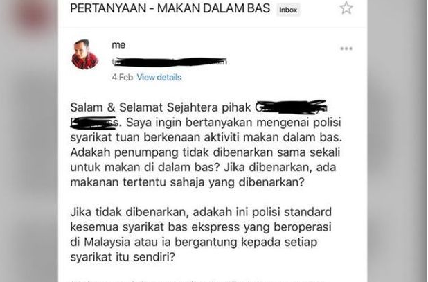 Dah Macam Puasa Pula, Hampir 24 Jam Tak Makan Gara-gara Dilarang Bawa Makanan Dalam Bas..