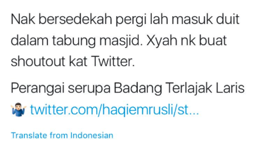 'Saya Nak Sedekah RM100 Kepada Anak Yatim..' - Block Individu Di Twitter, Haqiem Rusli Tidak Boleh Ditegur? 4