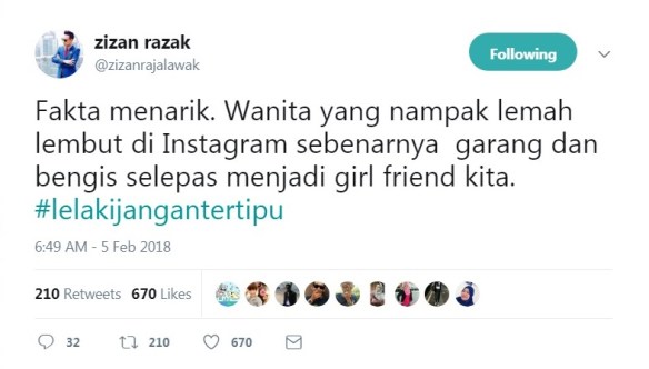 “Wanita Yang Nampak Lemah Lembut Di IG Sebenarnya Garang Dan Bengis” – Zizan Razak