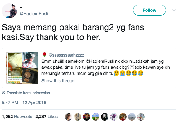 “Kawan Saya Menangis Terharu Macam Orang Gila!” – Pakai Jam Yang Diberi Peminat, Haqim Rusli Dipuji Netizen!