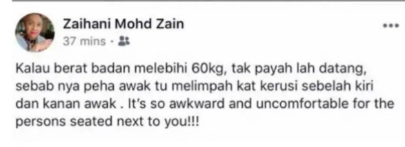 “Siapa Suruh Acik Zaihani Mengata Orang Berat Lebih 60KG,Tengok Harith Iskandar Dah Jawab Balik!”-Netizen Gelak Besar Baca Komen Harith Iskandar Buat Zaihani Yang Padu