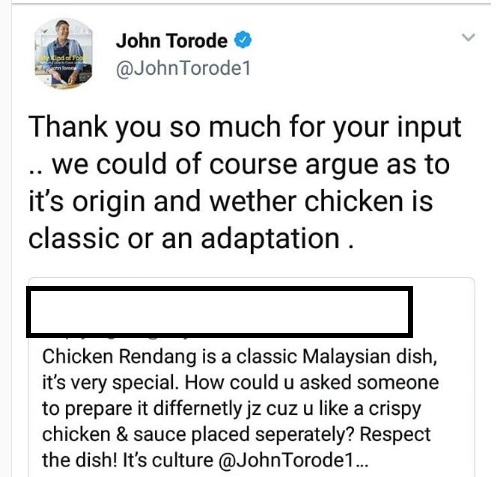 ‘You Want Our Makcik Bawang To Bash You?”-Kritik Ayam Rendang Tak Crispy,Akaun Twitter Juri MasterChef Di Serang Ramai Rakyat Malaysia