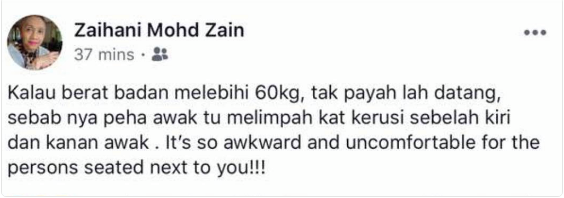 “Itu Keluhan Saya, Bukan Body Shaming Sesiapa!” – Dikecam Hebat ‘Hina’ Individu Berbadan Besar, Zaihani Zain Tampil Beri Penjelasan!