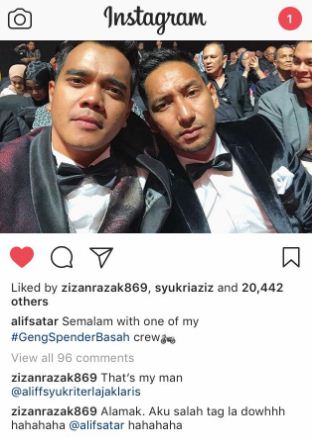 “Semalam Dengan Salah Seorang #GengSpenderBasah!” – Tersilap Tag Aliff Syukri Terlajak Laris, Respon Zizan Razak Dan Aliff Satar Bikin Terhibur!