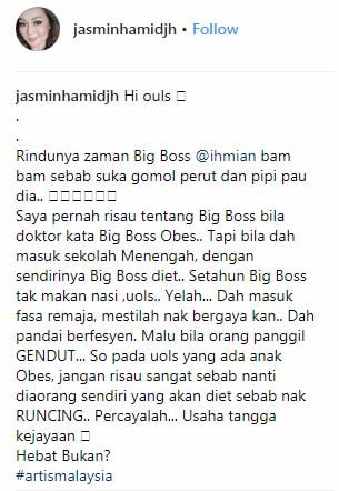 “Dulu Suka Gomol Perut, Pipi Pau!” – Pernah Digelar GENDUT, Jasmin Hamid Kongsi Tip Kurus Anak!