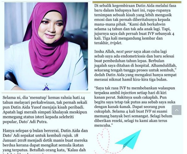 “Datin Aida Layak Jadi Inspirasi Ramai Wanita”-Netizen Puji Kesabaran Datin Aida Melayari Bahtera Rumah Tangga