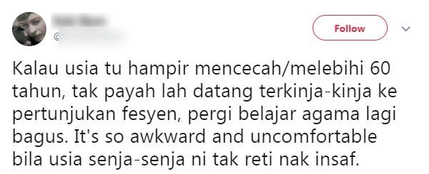 “Kalau Umur 60 Tahun Tak Payah Terkinja Pergi Pertunjukkan Fesyen!”- Kritik Tetamu Berbadan Besar, Pengulas Fesyen Dikecam Netizen?