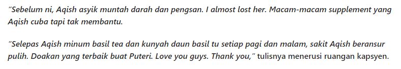 “Aqish Asyik Muntah Darah & Pitam, I Almost Lost Her”-Pelakon Cilik, Puteri Balqis Dikejarkan Ke Hospital!