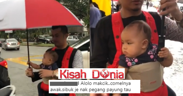 [VIDEO] Baby Ellie Anak Dato Fazley 'Sibuk' Pegang Payung Ketika Pergi Bazaar Ramadhan Buat Netizen Terhibur 9