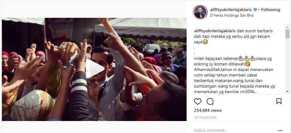 [VIDEO]”Alhamdulillah! Mulia Hati! Sedekah Diberikan Akan Diganti Berlipat Ganda!”-Netizen Bersyukur Dato Aliff Beri Bantuan Wang Zakat!