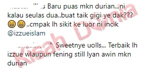 [VIDEO]”Gila Weh Dia makan 3 Biji Durian Sorang-Sorang! Aku Bau Je Pon Dah Feninggg!”-Lawak Izzue Tengok Isteri Makan Durian Sambil Nyanyikan Lagu!