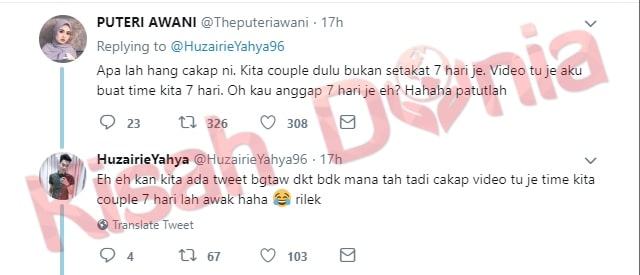 [VIDEO]”Cukup 7 Hari Aku Rasa Bahagia Dari Hang..”-Isu Video Jadi Viral Semula, Ini Response Puteri Awani ‘Couple 7 Hari’, Mesti Korang Terhibur!