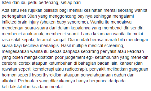 “Para Isteri Perlu Bertenang, Untuk Elak Masalah Mental Letih” – Doktor Psikiatri